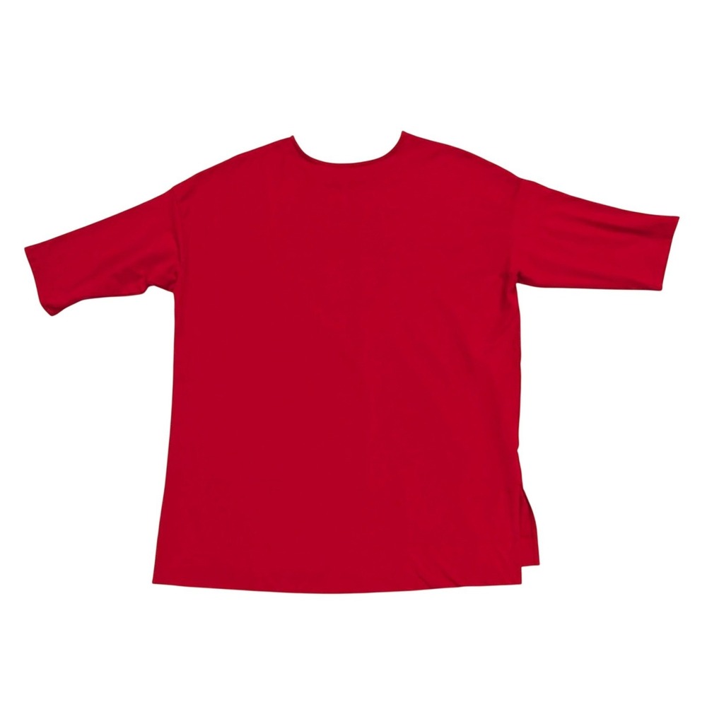 J.Jill Luxe Supima Ballet-Sleeve Tunic Size LP Cotton Blend Red Relaxed Capsule - Picture 8 of 9